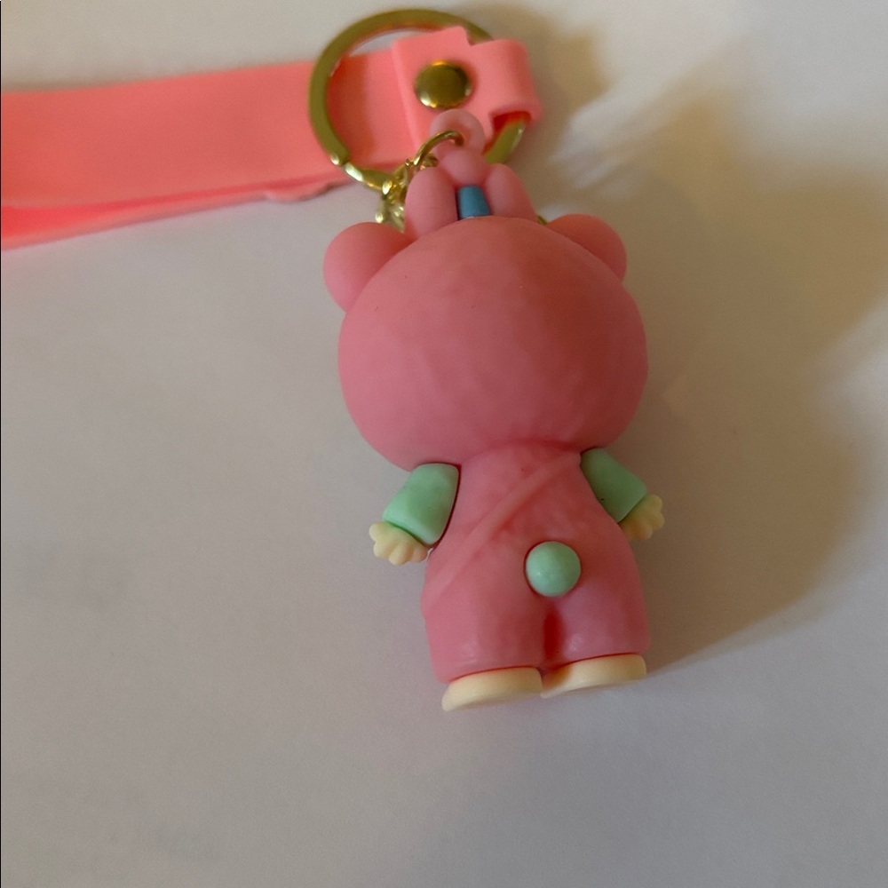 Labubu cute pink and green character keychain “luck” NWOT! - Picture 3 of 6